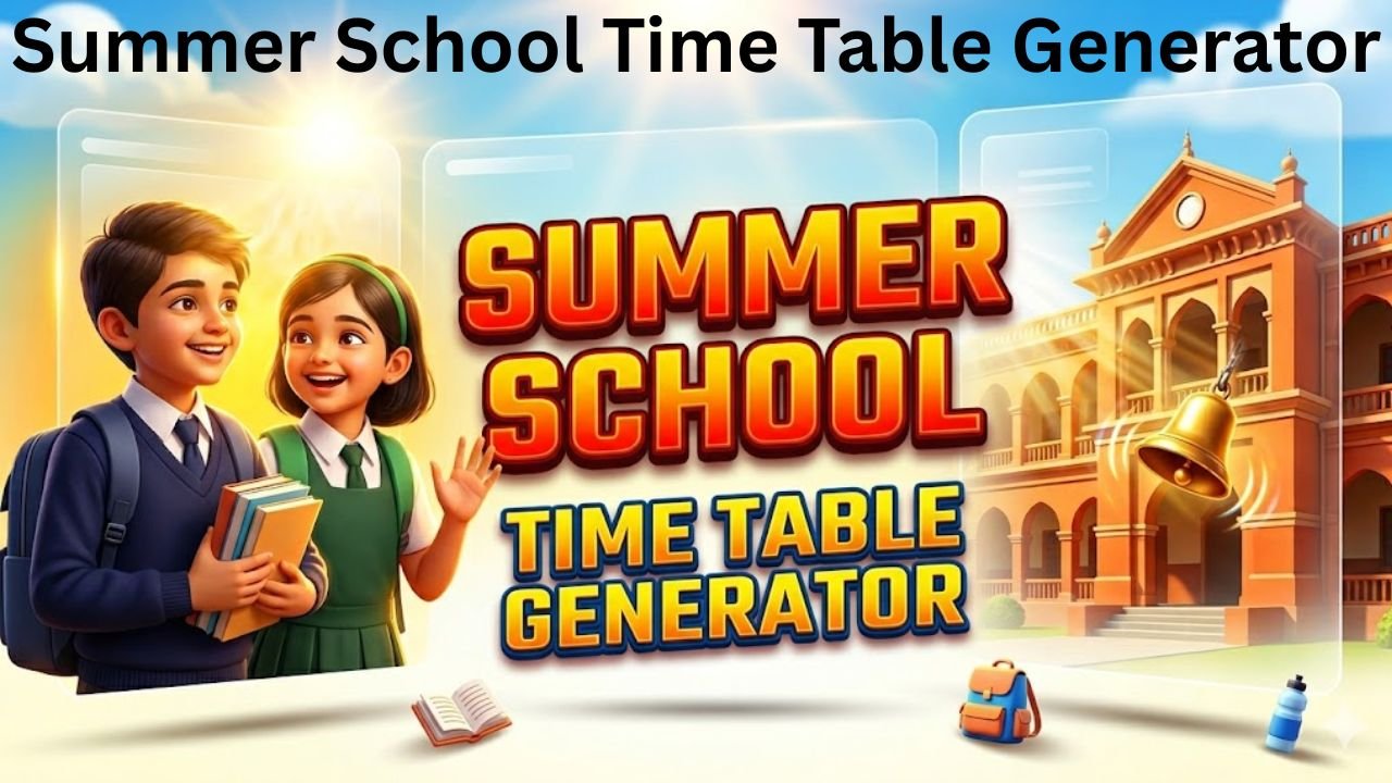 Summer School Time Table Generator